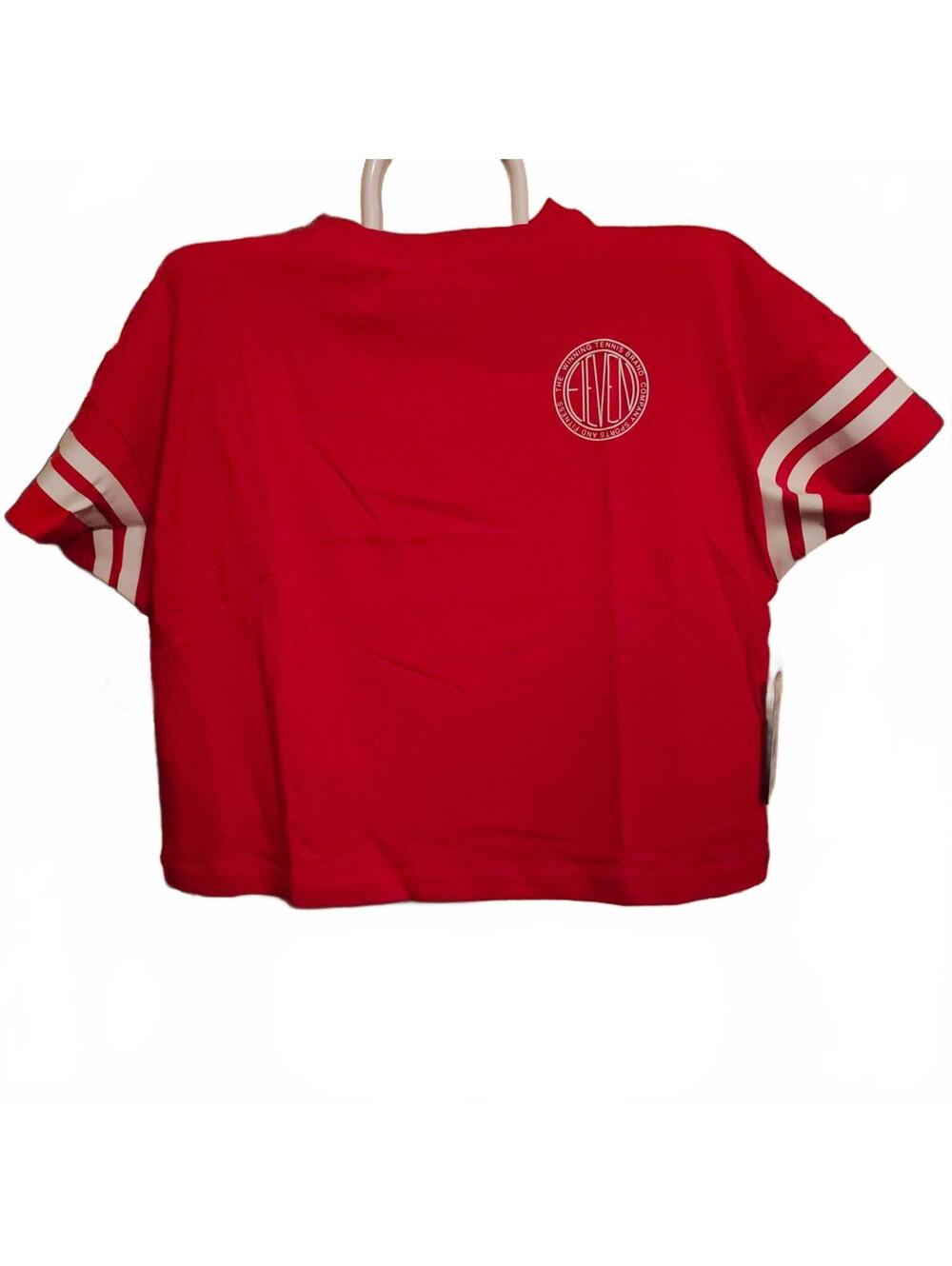 NWT- Eleven Venus Williams crop tee XS - red w/arm stripes